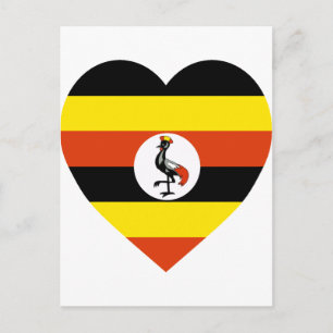Uganda Flag Herz Postkarte