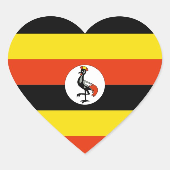 Uganda Flag Herzkleber Herz-Aufkleber (Vorderseite)