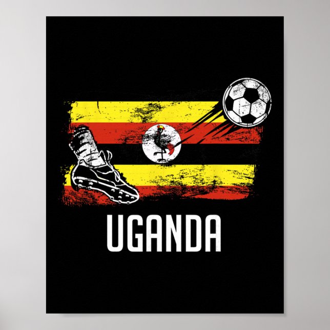 Uganda Flag Jersey Ugandan Soccer Team Ugandan  Poster (Vorne)