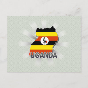 Uganda Flag Karte 2.0