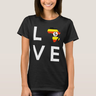 Uganda Flag Liebe Afrika Kontinentale Silhouette f T-Shirt