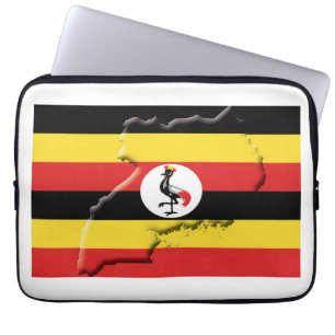 UGANDA Flag Map Patriotic Computer WHITE Laptopschutzhülle