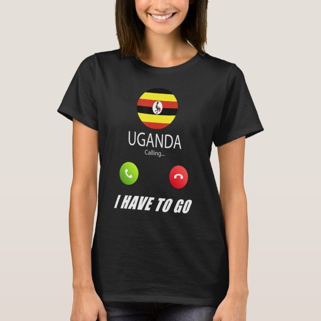 Uganda Flag Souvenir Uganda ruft an T-Shirt (Vorderseite)
