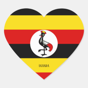 Uganda Flag Splendid Patriotic Herz-Aufkleber