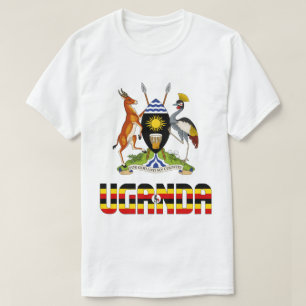 Uganda Flag und Wappen Patriotisch T-Shirt