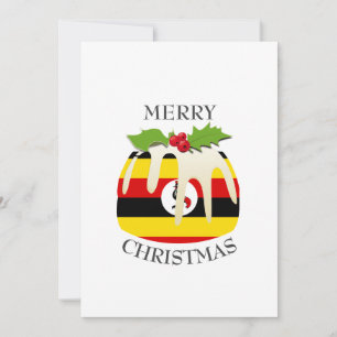 UGANDA FLAG Weihnachtspudding festlich Feiertagskarte