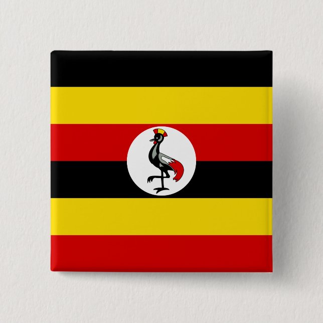 Uganda-Flagge Button (Vorderseite)