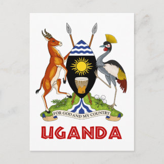 UGANDA - Flagge/Emblem/Wappen/Symbol Postkarte