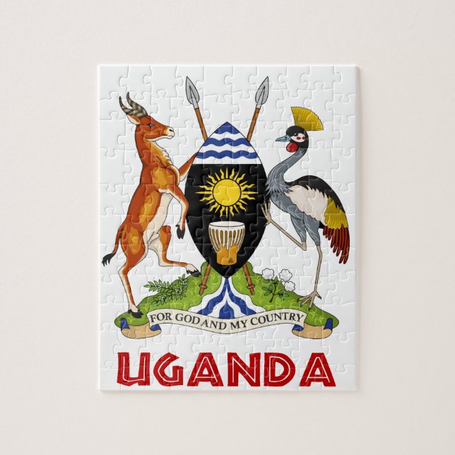UGANDA - Flagge/Emblem/Wappen/Symbol Puzzle (Vertikal)