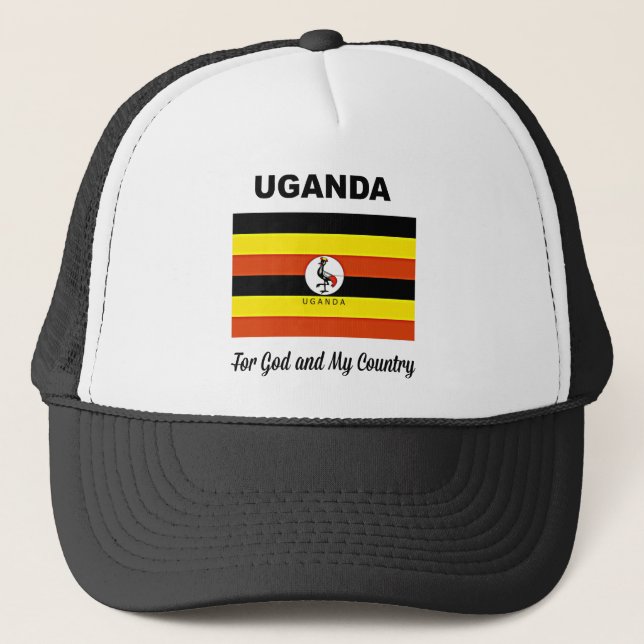Uganda-Flagge, gekennzeichnet Truckerkappe (Vorderseite)