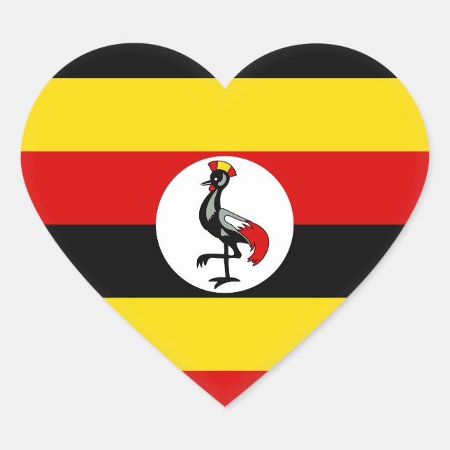 Uganda-Flagge Herz-Aufkleber (Vorderseite)