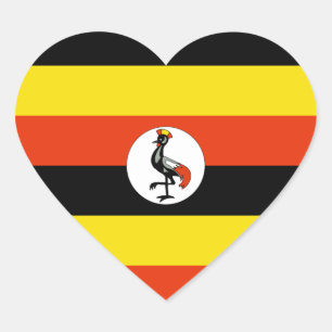 Uganda-Flagge Herz-Aufkleber