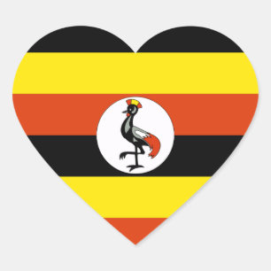 uganda-Flagge Herz-Aufkleber