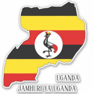 Uganda-Flagge Karte Patriotisch Aufkleber