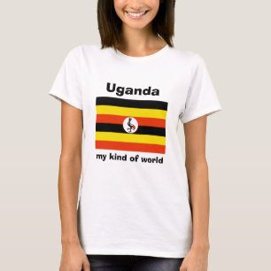 Uganda-Flagge + Karte + Text-T-Shirt T-Shirt