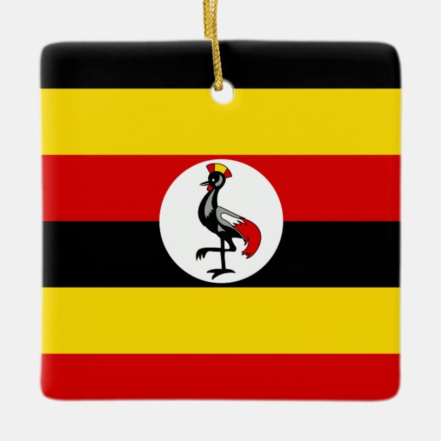 Uganda-Flagge Keramikornament (Vorderseite)