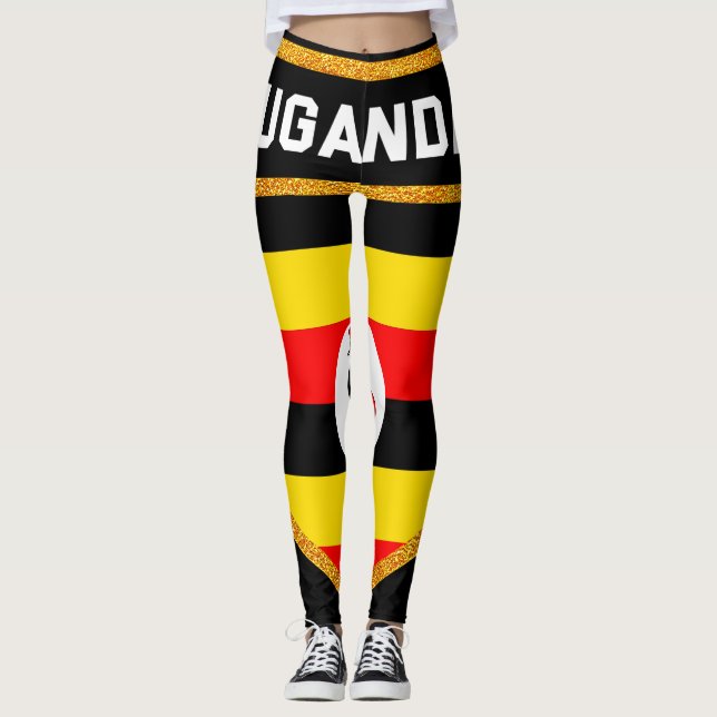 Uganda-Flagge Leggings (Vorderseite)