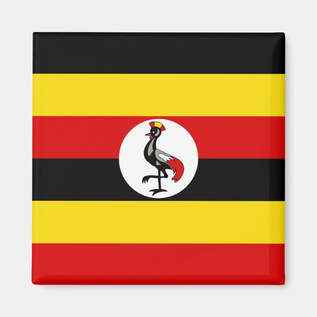 Uganda-Flagge Magnet (Vorne)