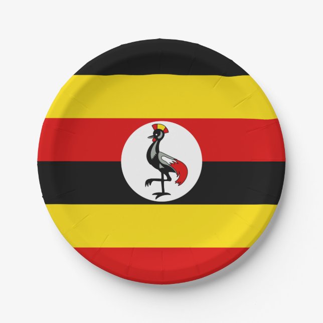 Uganda-Flagge Pappteller (Vorderseite)