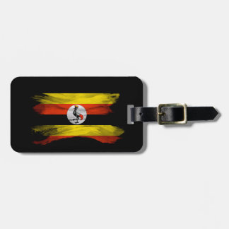 Uganda-Flagge Pinselstrich, nationale Flagge Gepäckanhänger