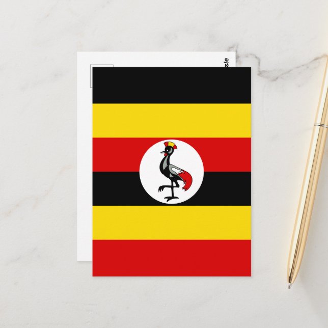 Uganda-Flagge Postkarte (Vorderseite/Rückseite Beispiel)