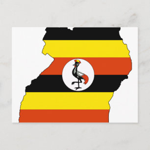 Uganda-Flagge Postkarte