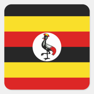 Uganda-Flagge Quadratischer Aufkleber
