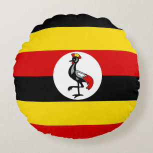 Uganda-Flagge Rundes Kissen