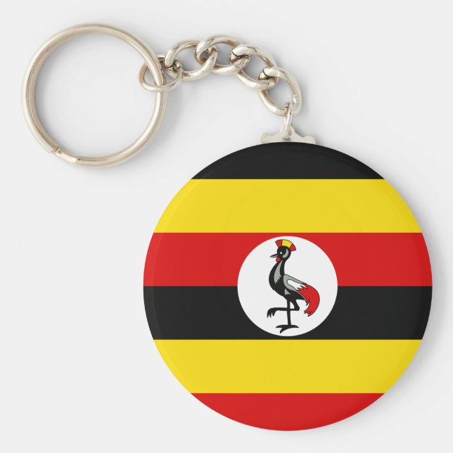 Uganda-Flagge Schlüsselanhänger (Vorne)
