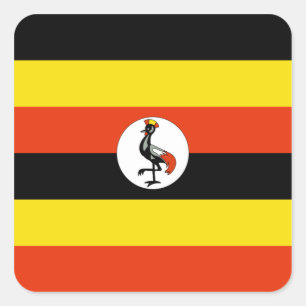 Uganda-Flaggen-Aufkleber Quadratischer Aufkleber