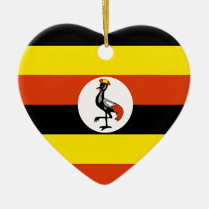 Uganda-Flaggen-Herz Keramikornament