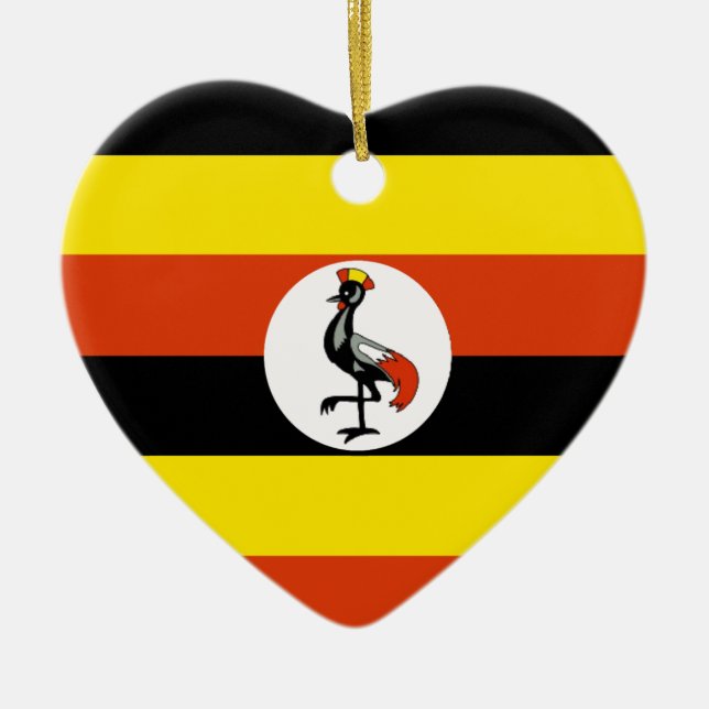 Uganda-Flaggen-Herz Keramikornament (Vorne)
