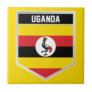 Uganda-Flaggenschild Fliese