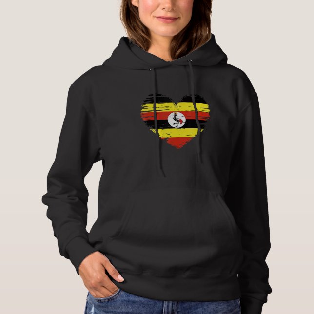 Uganda Herz Ugandan Flag Ugandan Pride Hoodie (Vorderseite)
