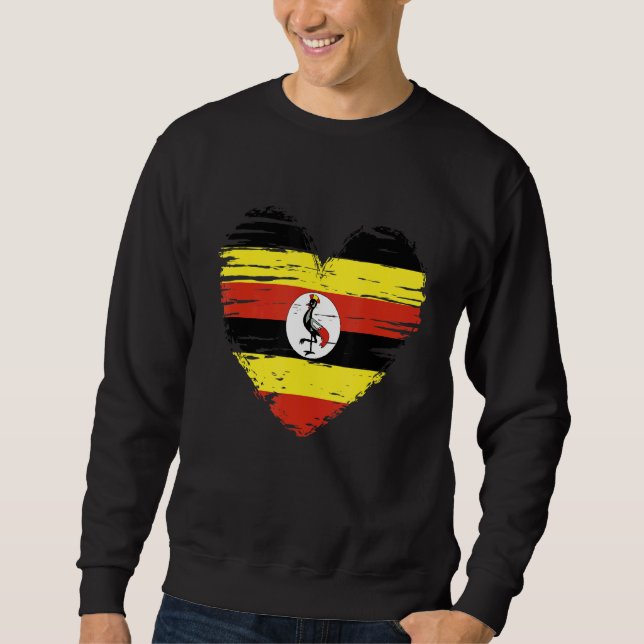 Uganda Herz Ugandan Flag Ugandan Pride Sweatshirt (Vorderseite)