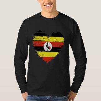 Uganda Herz Ugandan Flag Ugandan Pride T-Shirt