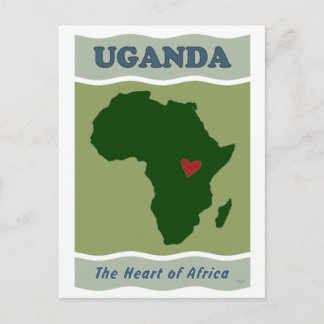 Uganda Herz von Afrika Postkarte