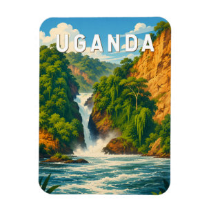 Uganda Illustration Reise Kunst Vintage Magnet