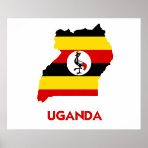 UGANDA-KARTE POSTER
