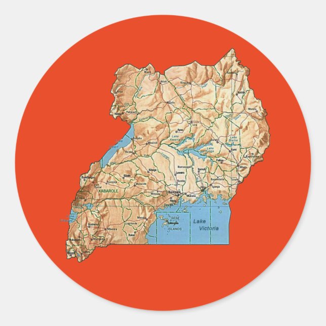 Uganda-Karten-Aufkleber Runder Aufkleber (Vorderseite)