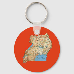 Uganda-Karten-Schlüsselanhänger Schlüsselanhänger
