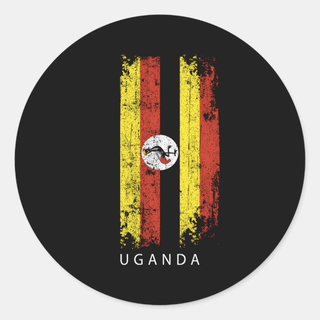 Uganda Länderflagge Uganda Runder Aufkleber (Vorderseite)