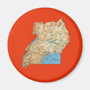 Uganda Map Magnet