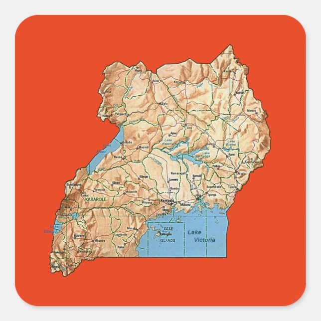 Uganda Map Sticker (Vorderseite)