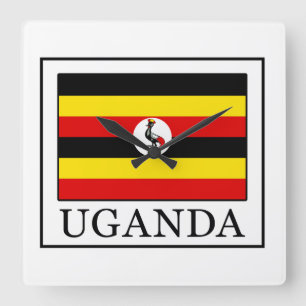 Uganda Quadratische Wanduhr