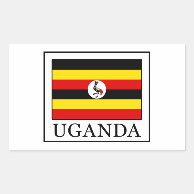 Uganda Rechteckiger Aufkleber (Vorderseite)