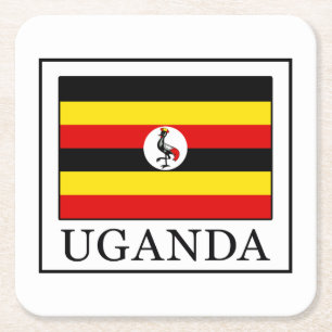 Uganda Rechteckiger Pappuntersetzer