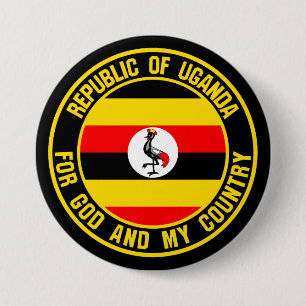 Uganda Round Emblem Button