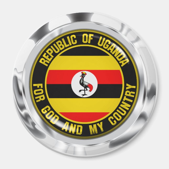 Uganda Round Emblem Magnet (Vorne)