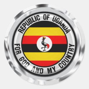 Uganda Round Emblem Runder Aufkleber